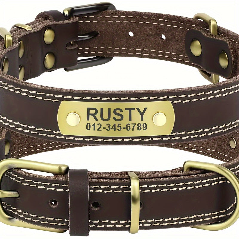 Personalized Dog Collar 1Pc- Custom Engraved With Soft - Engraved Nameplate & Durable ID Tag For All Dog Sizes - Comfortable, Adjustable, And Stylish Pet Accessories
