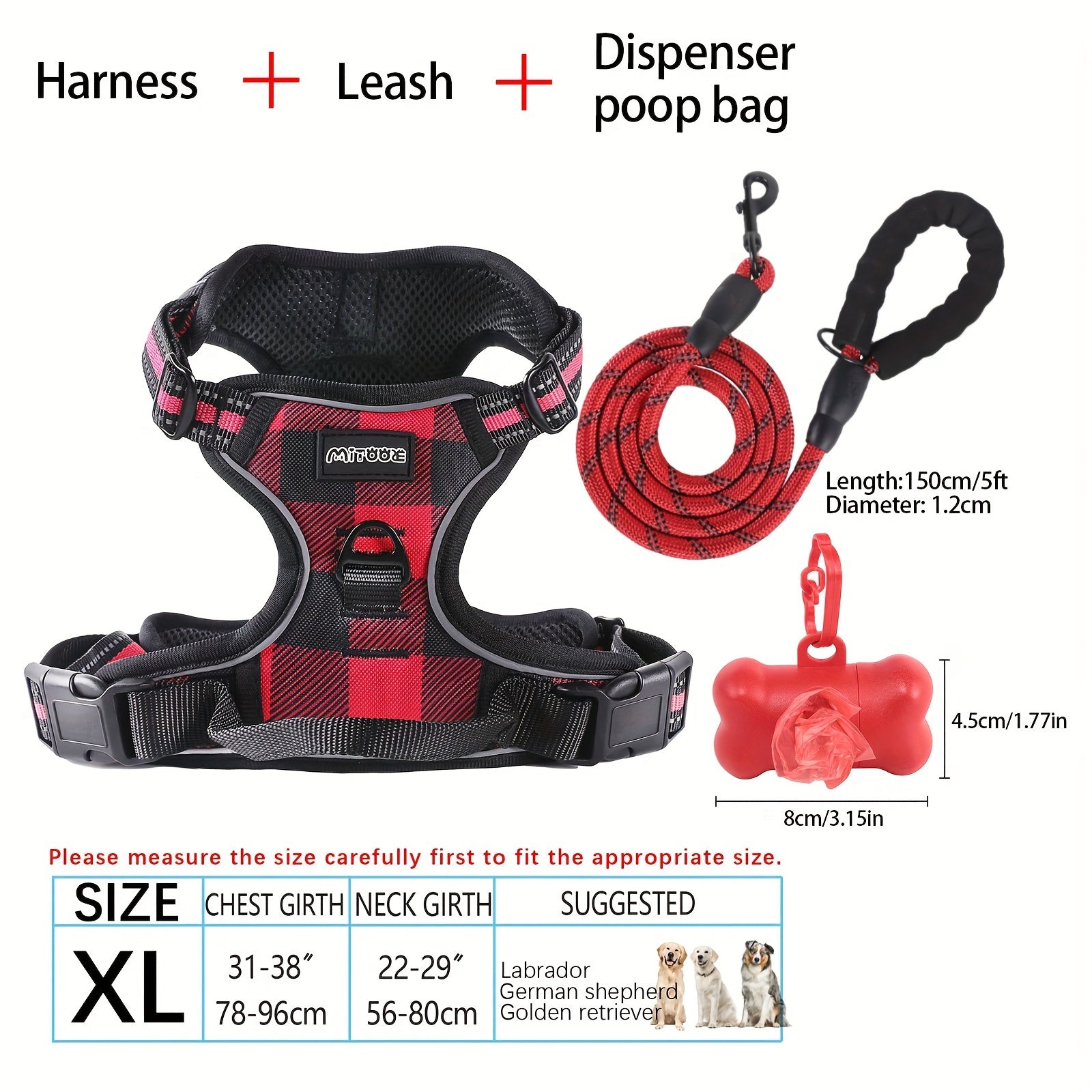 dog harness and leash set