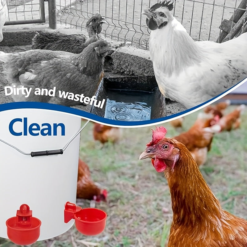 6/12/20pcs Automatic Chicken Waterers with Cleaning Brush - Premium PP Self-Stopping Dispensers for Coop Farming | Durable, Tool-Free Install | Ideal for Chickens, Ducks, Poultry & Birds | Leak-Proof & Easy to Refill