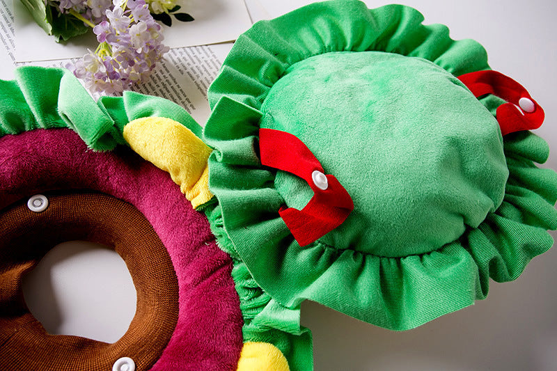 Dog Cat Hamburger Headgear Collar Hat Cartoon Pet Accessories Clothes Funny Costume Elizabethan Ring
