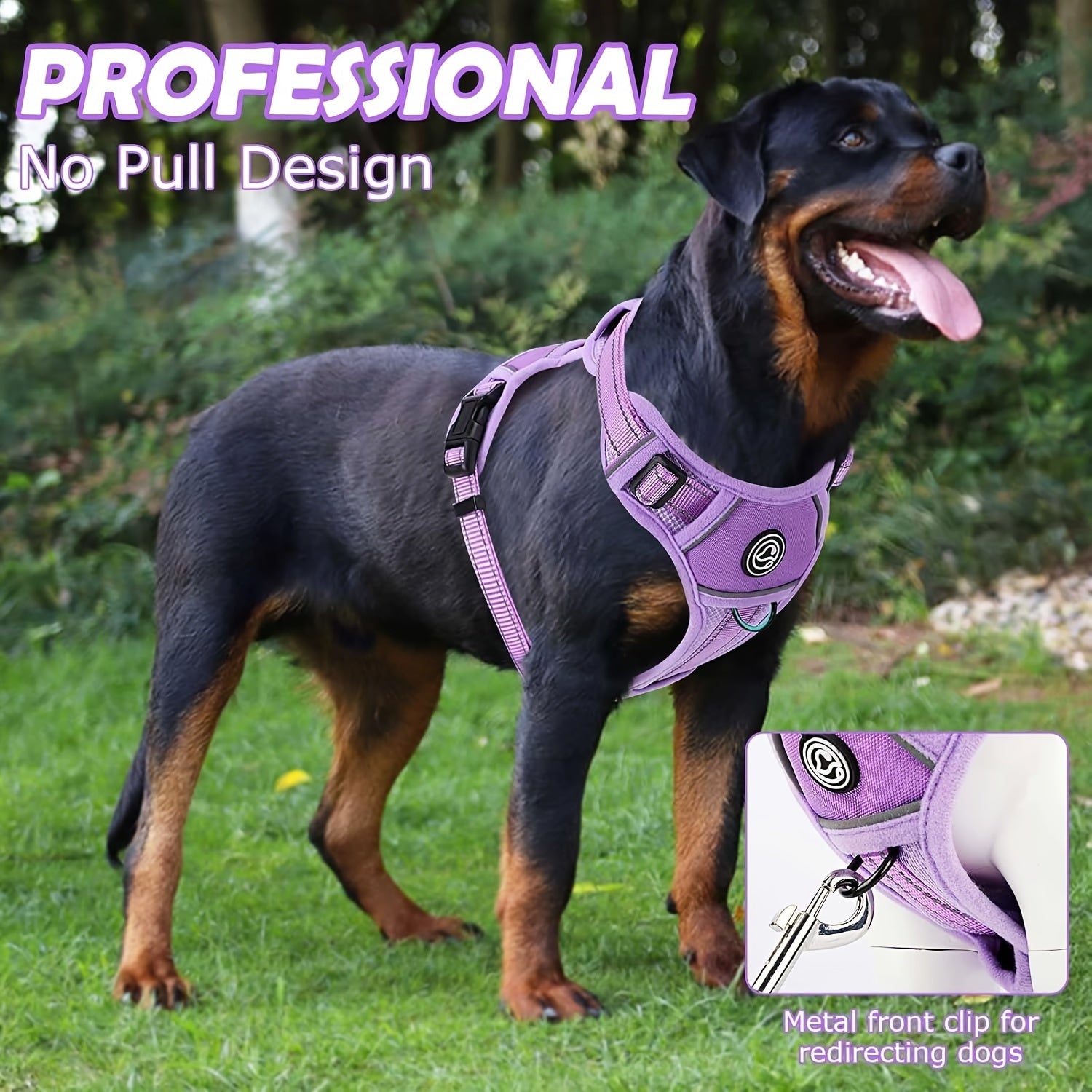 Dog Harness Medium Sized, No Pull Dog Harness For Medium Large Dogs, Adjustable Soft Padded Dog Vest Harness With Reflective Strips Pet Harness For Medium Large Dogs