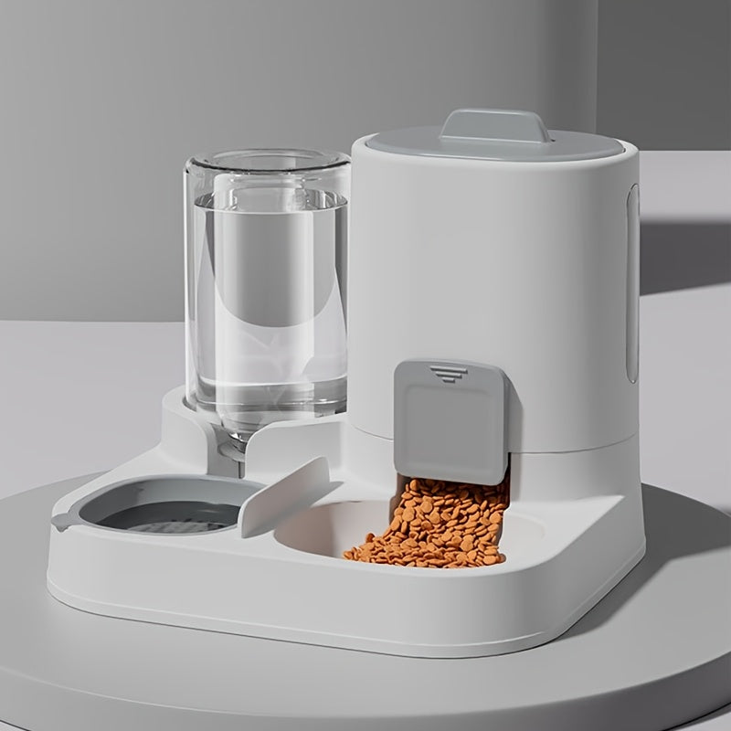 New 1pc Cat Two-in-One Automatic Feeder and Waterer, Pet Bowl Dog Basin Universal Pet Supplies
