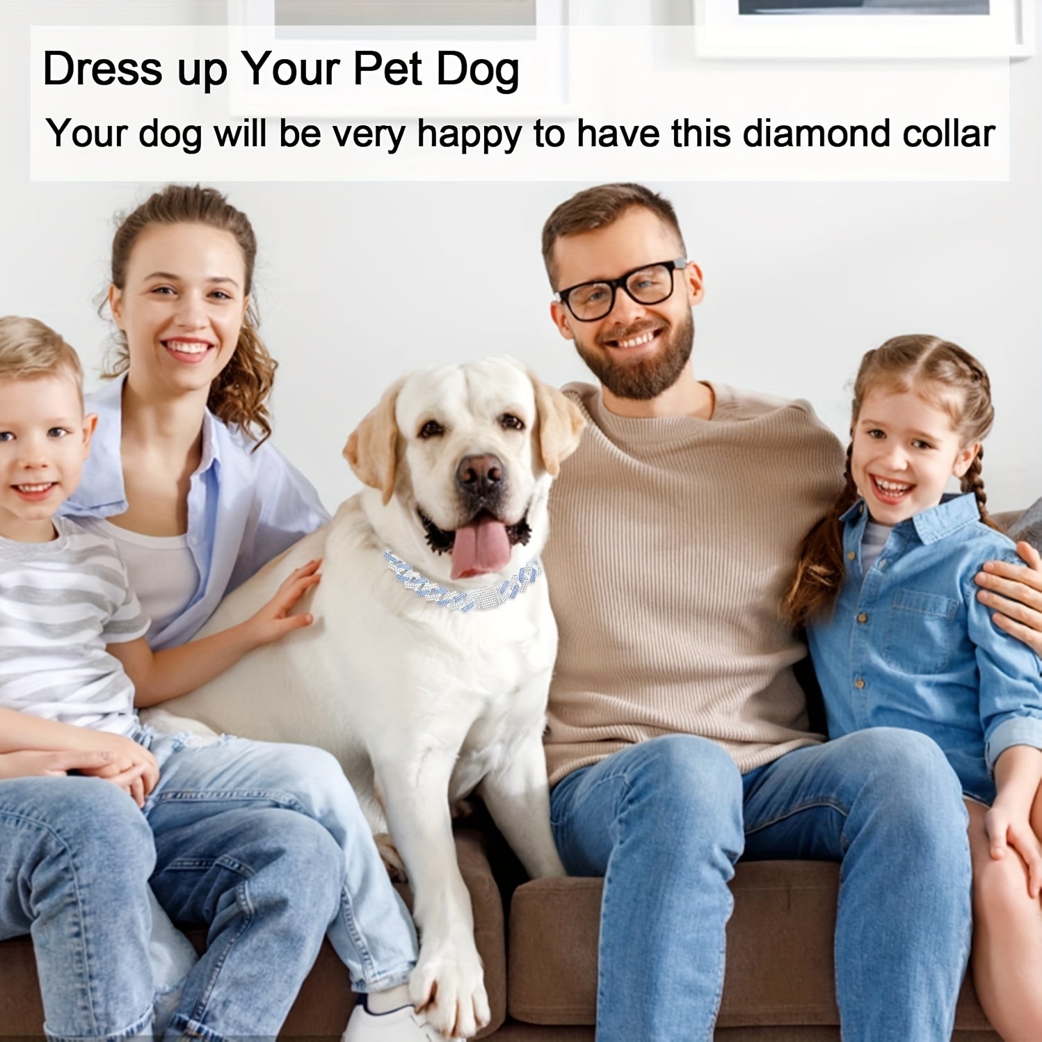 15mm Wide Golden Diamond-studded Cuban Link Pet Collar - Stylish Flip Cover for Dogs and Cats