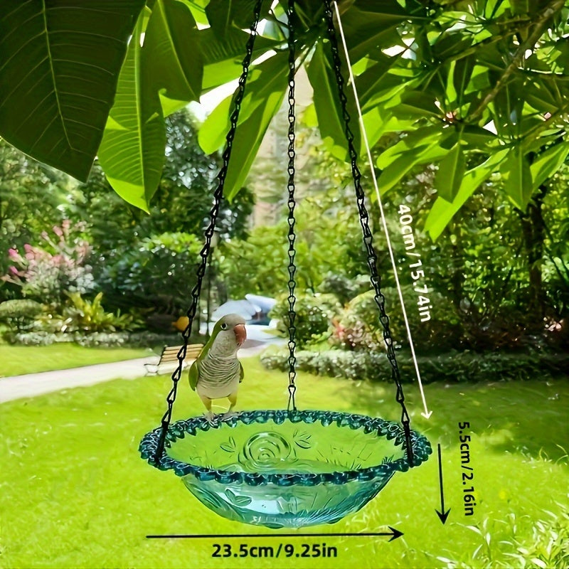1pc Delightful Hanging Bird Feeder and Birdbath Combo - Attracts Hummingbirds, Easy to Clean, Durable, Weather-Resistant, Perfect for Outdoor Garden Decor, Yard, Farm Supplies, and Wildlife Watching