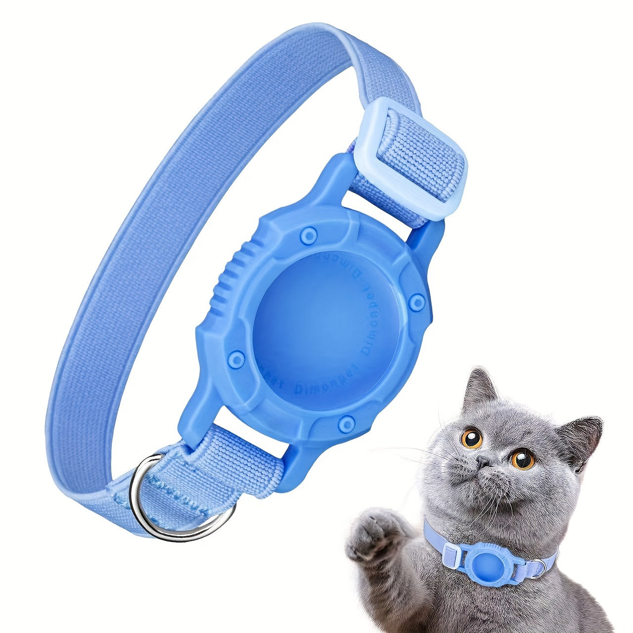 1PC Cat Collar with Locator Slot - Anti-Lost Tracking Holder - Durable ABS Material Accessory for All Breeds - Lightweight Adjustable Pet Collar with GPS Tracker Compartment