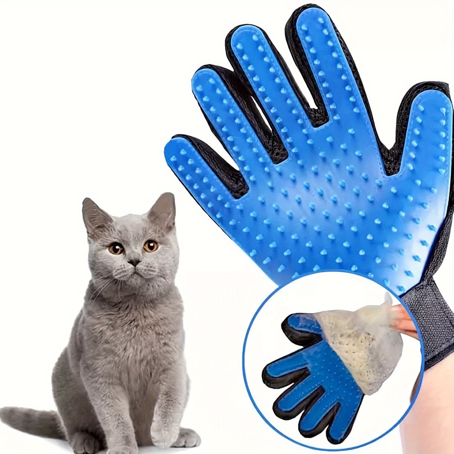 2pcs Pet Glove, Pet Grooming Bathing Washing Hair Remover Brush Fur Mitts, For Cat Dog Horse Rabbit Animal