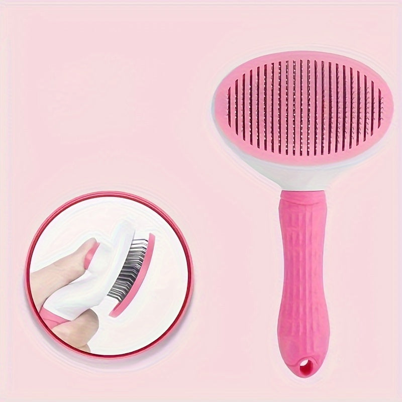 1pc/2pcs Pet Grooming Tools, One-Click Hair Removal Cat & Dog Comb, Pet Hair Detangler For Shedding And Cleaning, Float Hair Cleaner For Cats And Dogs