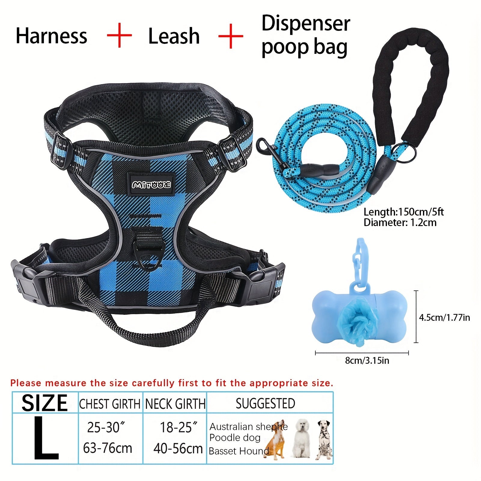 dog harness and leash set