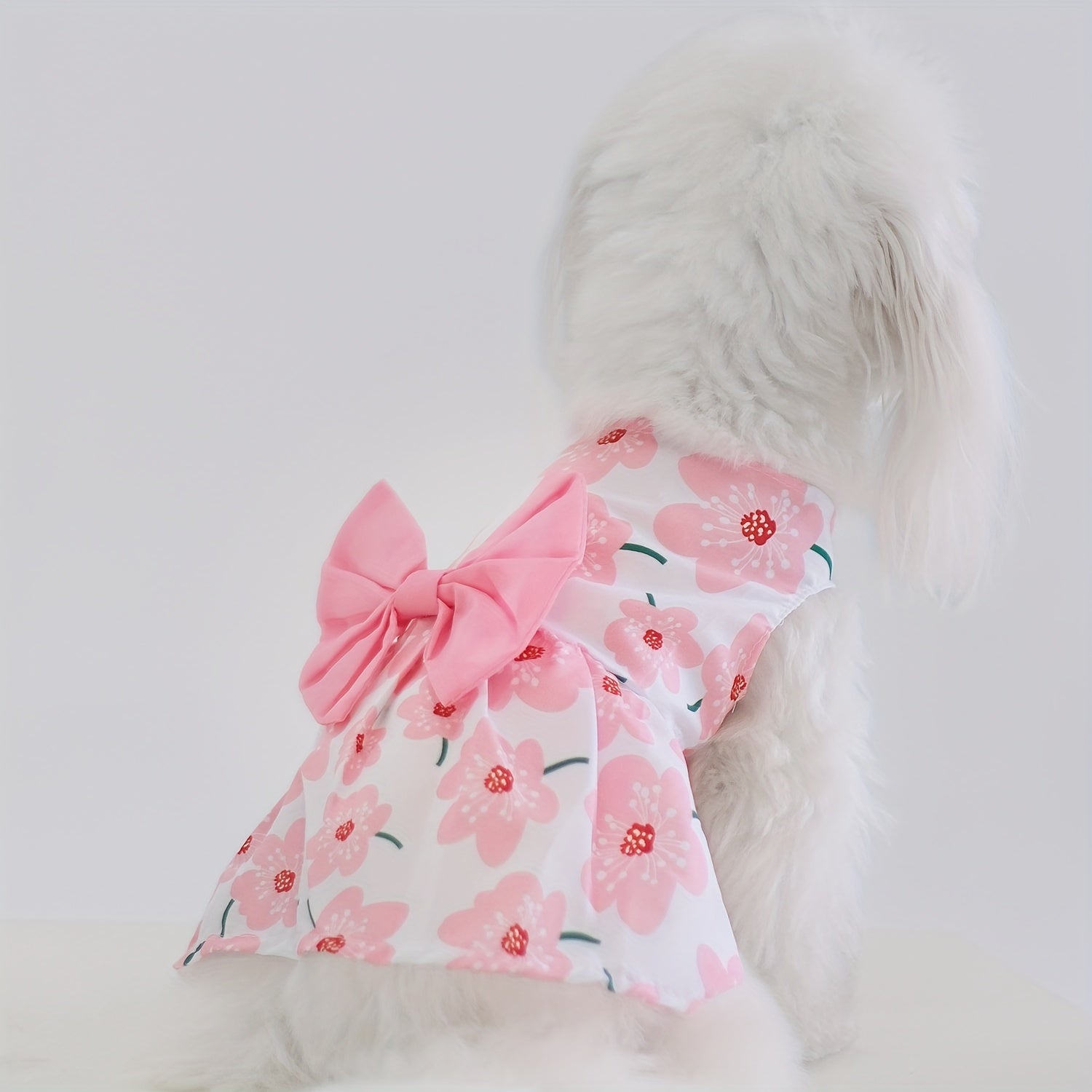 5pcs Floral Princess Dress Set for Small Dogs & Cats - Breathable Summer Pet Apparel with Bowknot, Ideal for Yorkies, Bulldogs, Bichons, Pomeranians, Chihuahuas, for Autumn, Spring