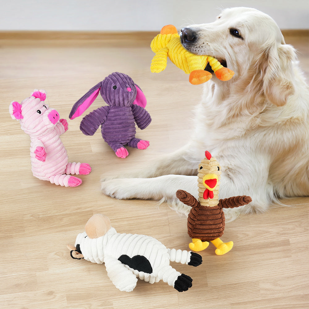 Dog Toys, 5 Pack, Plush Dog Squeaky Toys, Assortment Animal Pet Toys for Small Medium Large Dogs, Stuffed Puppy Chew Toy, Dog Gift Toys