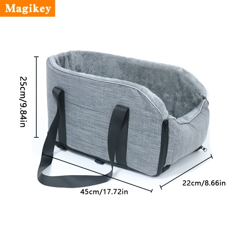 Magikey 1pc Is Suitable For Pet Car Seat Bags For Small And Medium-sized Dogs And Cats, Portable Travel Bag For Pets, Outdoor Pet Harness Bags, And Can Be Placed In The Central Armrest Of The Car