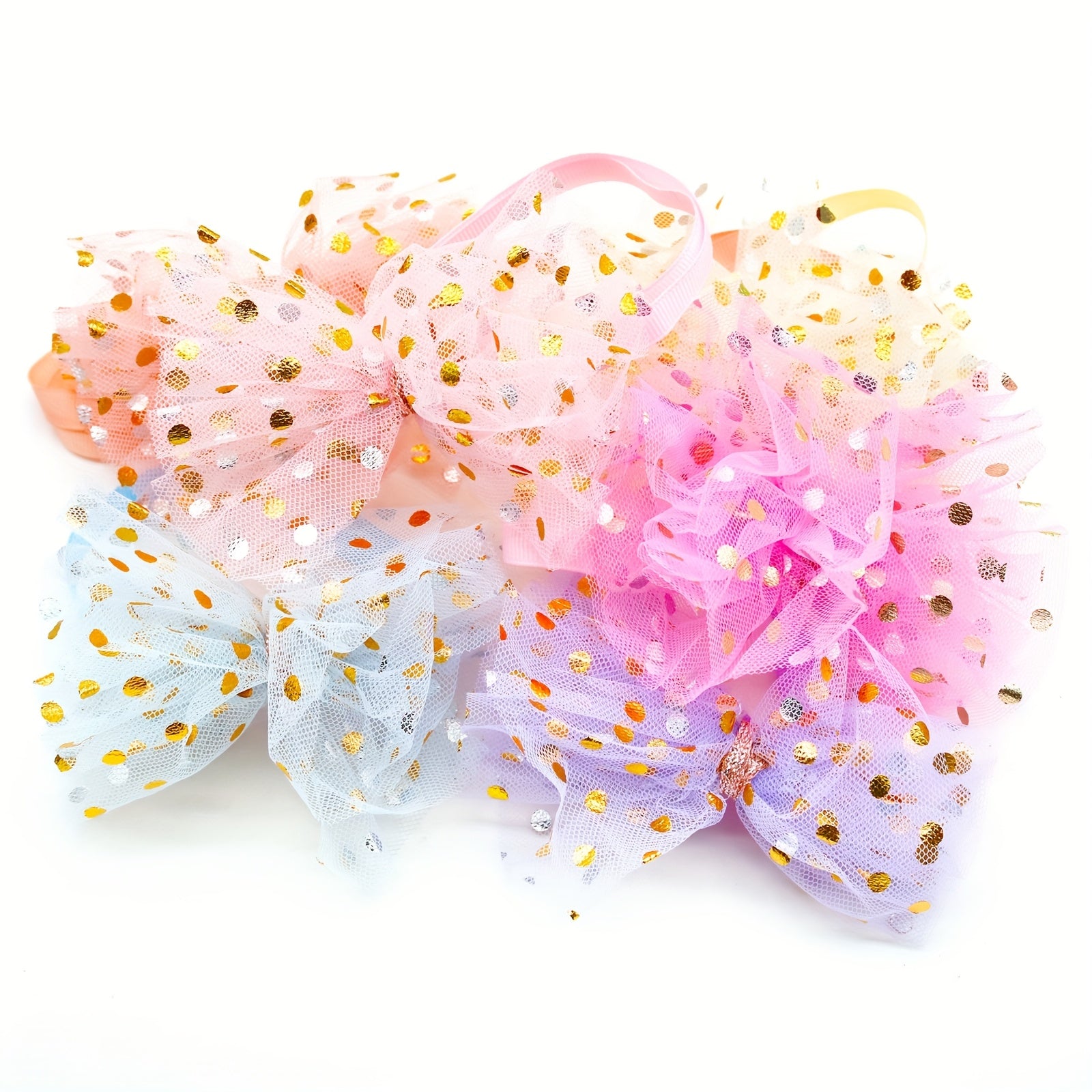 30pcs Elegant Pastel & Bright dog bows - Soft, No-Sew Press-On Closure, for Small/Medium/Large Dogs - Perfect for Everyday, Parties, Photo Shoots - Bulk Pet Collar Decorations (30 Count), Dogs Accessories, Glittery Bow Design