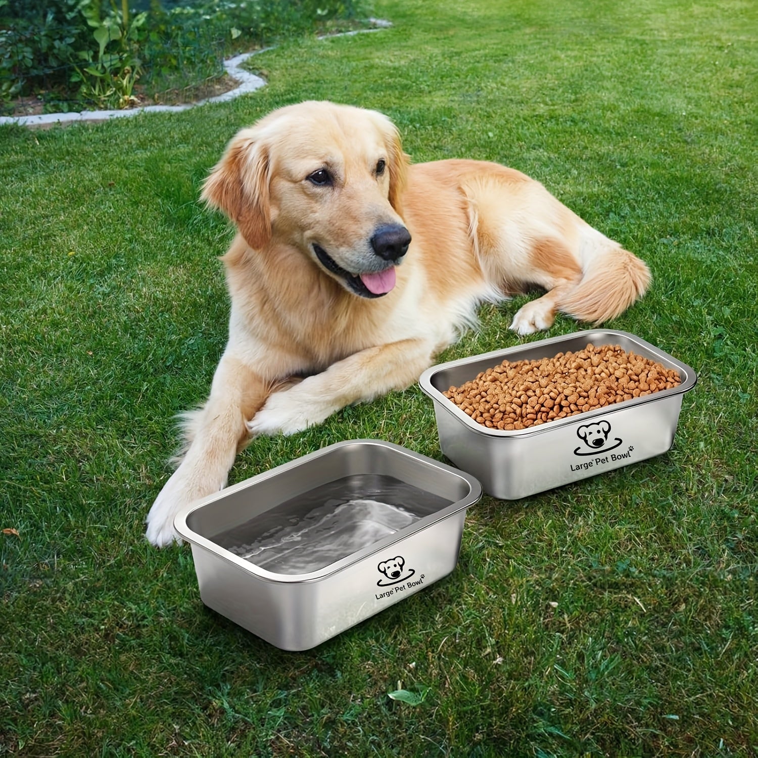 2-Pack Misofog Stainless Steel Dog Bowls for Large Dogs - 2.65 Gallon High Capacity Extra Large Food & Water Bowls with Non-Slip Rubber Base, Durable Easy-Clean Design for Hardwood & Tile Floors, Pet Feeding Essentials, Moder