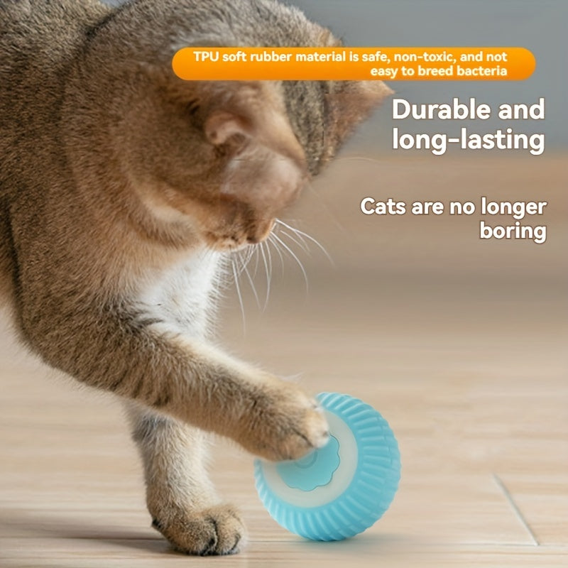 Smart Interactive Pet Toy - Rechargeable Rolling Ball for Dogs & Cats, USB, Silicone Material