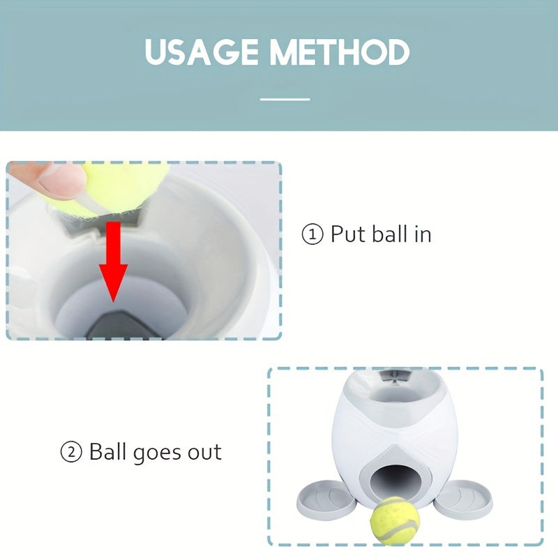 2-Ball Interactive Dog Ball Machine - Intelligent Food Dispenser, Tennis Ball Thrower, and Pet Toy for Training and Feeding - Indoor Use for Small and Large Dogs, Non-Automatic Launch, Adjustable Difficulty, Durable Construct