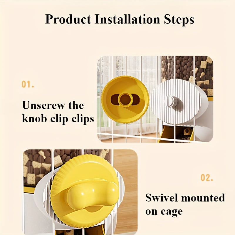A 2pcs hanging automatic feeder drinking bowl, automatic gravity pet feeder no drip water set, Cage pet feeding bowl dispenser for pet cats, dogs, puppies, rabbits (yellow gray green food)