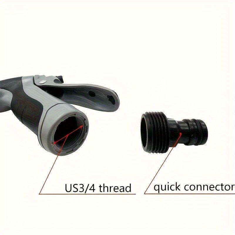 Versatile High-Pressure Car Wash Spray Gun with Quick Connect Adapters - Perfect for Pets & Outdoor Cleaning, Includes 3/4" & 1/2" Hose Nozzles