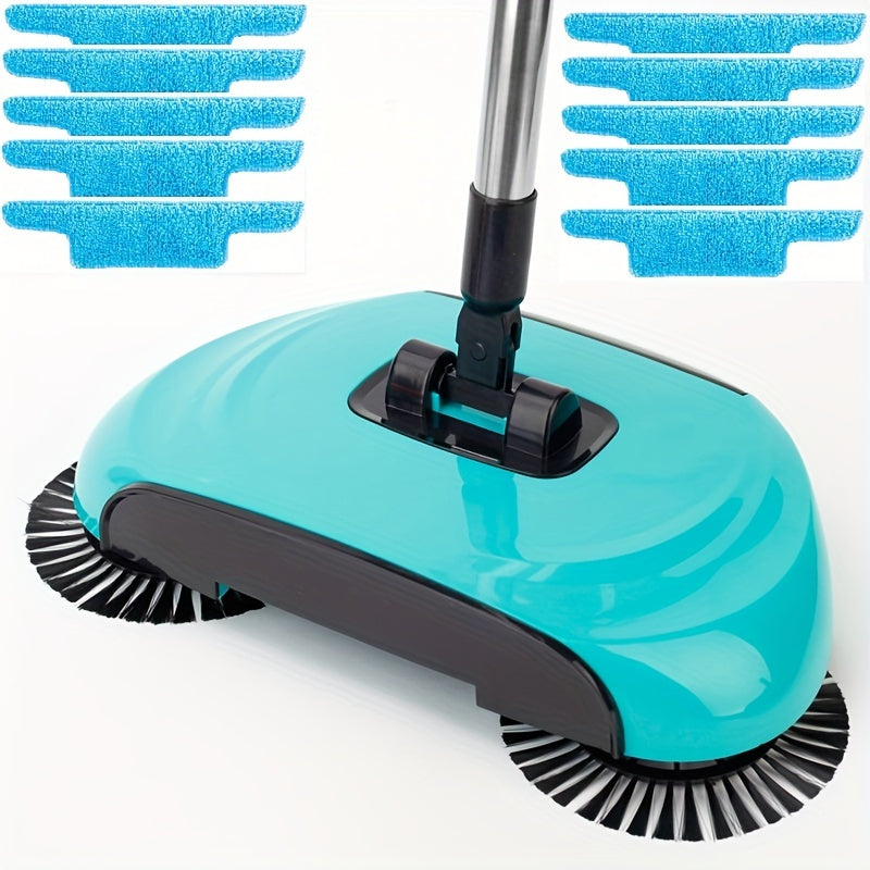 1set, 3 In 1 Multifunctional Hand Push Sweeper, Vacuum Cleaner, Hand Push Sweeping And Moping Machine, To Remove Garbage, Pet Hair And Dust, Dry And Wet Use, Suitable For Hardwood Ceramic Tiles, With 1/2/5/10 Cloth, Cleaning