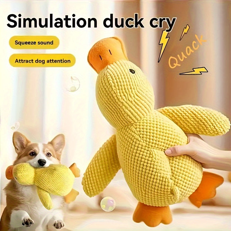 Squeaky Plush Duck Dog Toy - Durable Chew and Play Companion for Medium Breeds, Soft Interactive Pet Toy