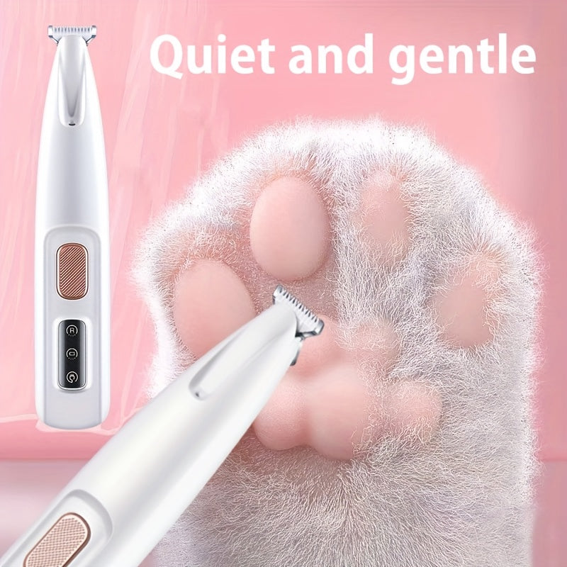 Safe Low Noise Pet Grooming Clippers - LED Light Support, USB and Battery Longevity