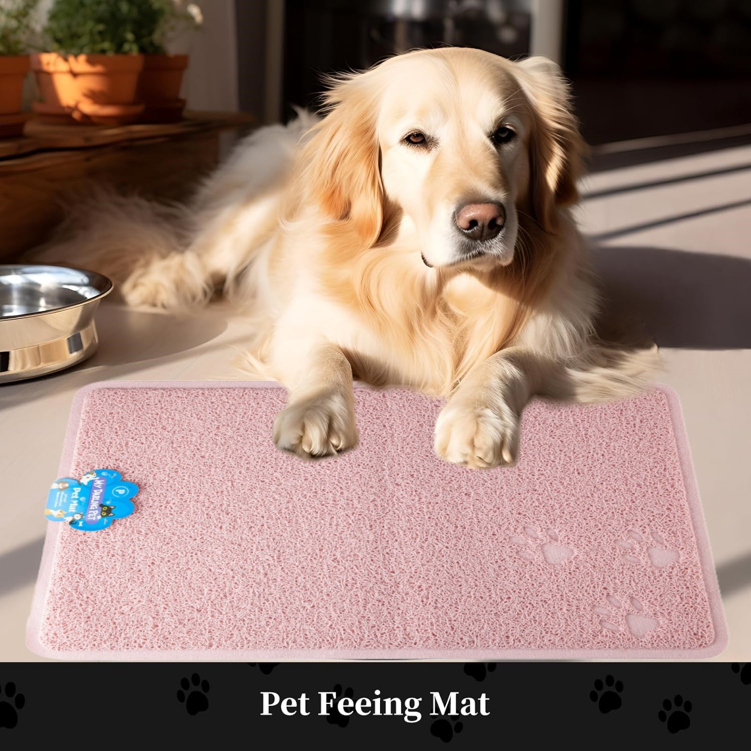 24"X"16" PVC Pet Feeding Mat Large for Dogs and Cats, Flexible and Easy To Clean Feeding Mat, Best for Non Slip Waterproof Feeding Mat.