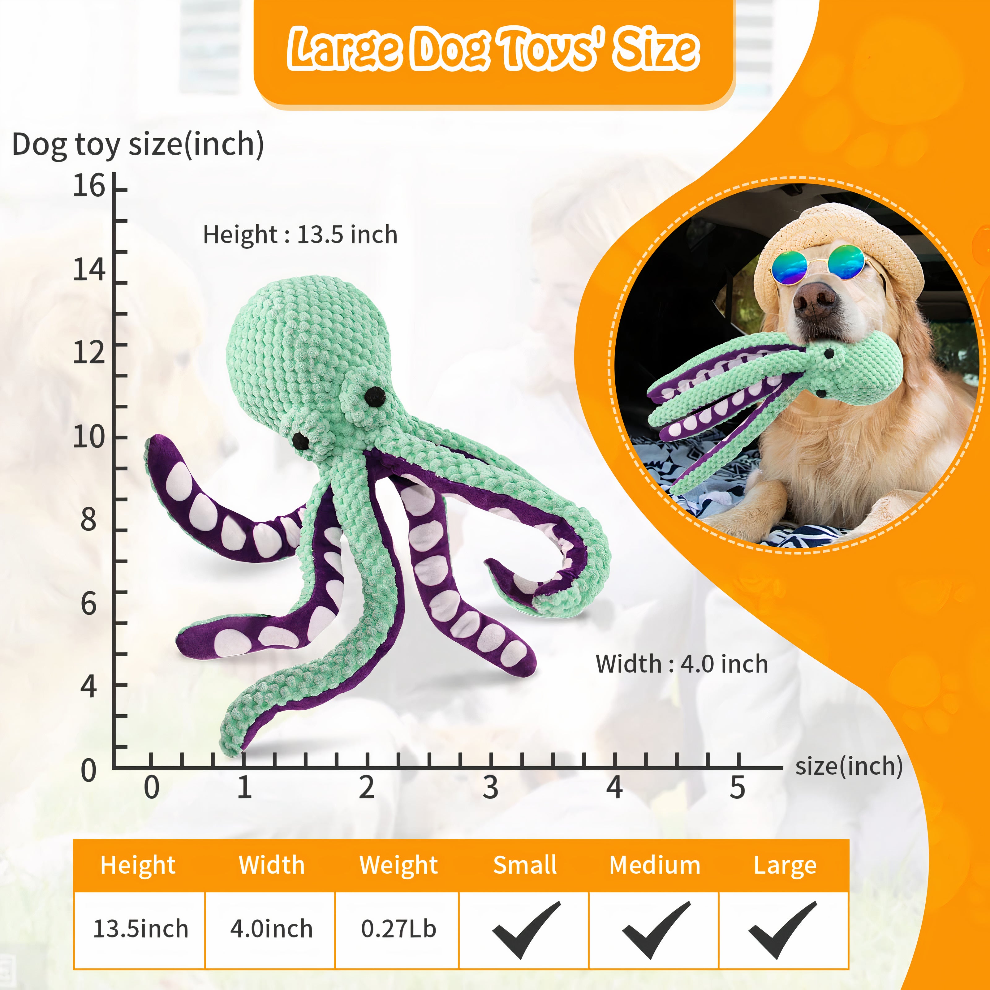 Dog Toy Plush Octopus Pet Toy Puppy Toy Interactive Dog Play