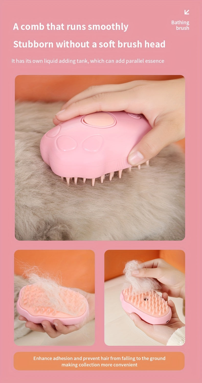3 In 1 Self-cleaning Massage Combs, Pet Grooming Brush For Cats, Pet Steam Brush USB Charging Cat Comb, Undercoat Hair Removal Comb, Pet Care Electric Spray Massage Cat And Dog Remove Tangled And Loose Hair