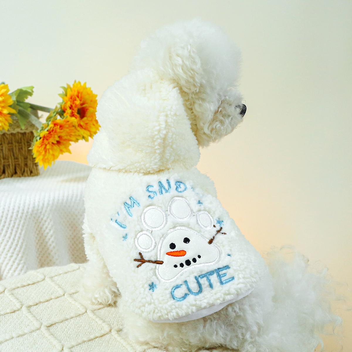Cozy Fleece Christmas Dog Sweater - Festive Pet Apparel for Small Breeds, Warm & Comfortable Autumn/Winter Outfit