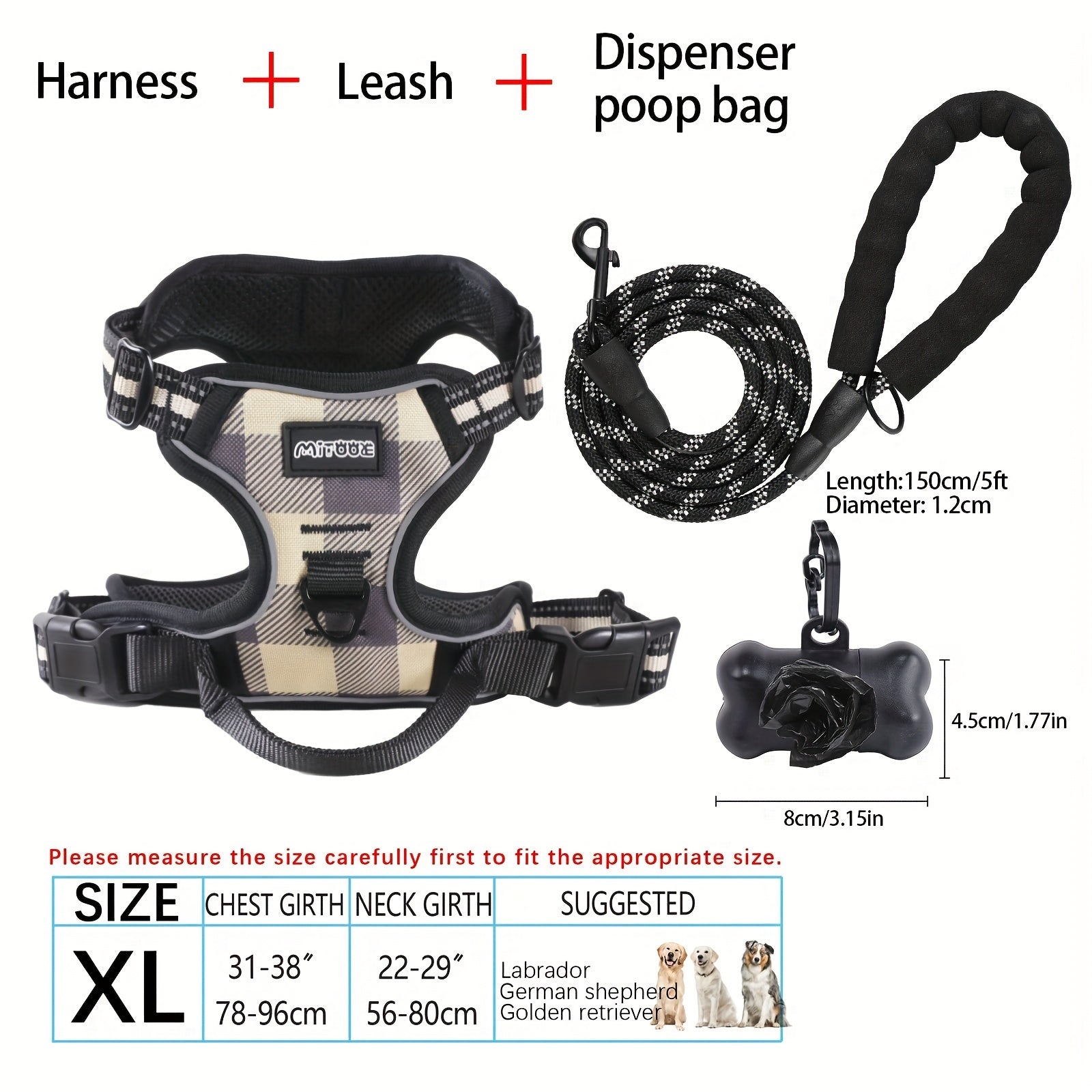 dog harness and leash set