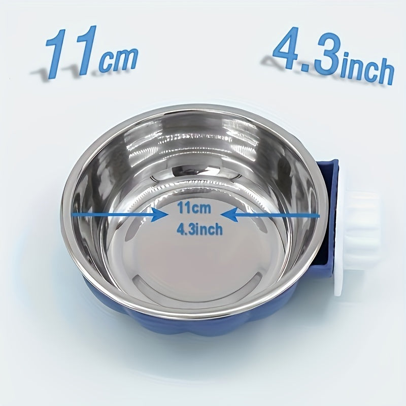 Pumpkin Shaped Stainless Steel 1pc Hanging Pet Food Bowl - Movable And Lifting Carrier Bowl For Rabbit, Mouse, Hamster, Bird, Squirrel, Cat - Pet Feeding Supplies