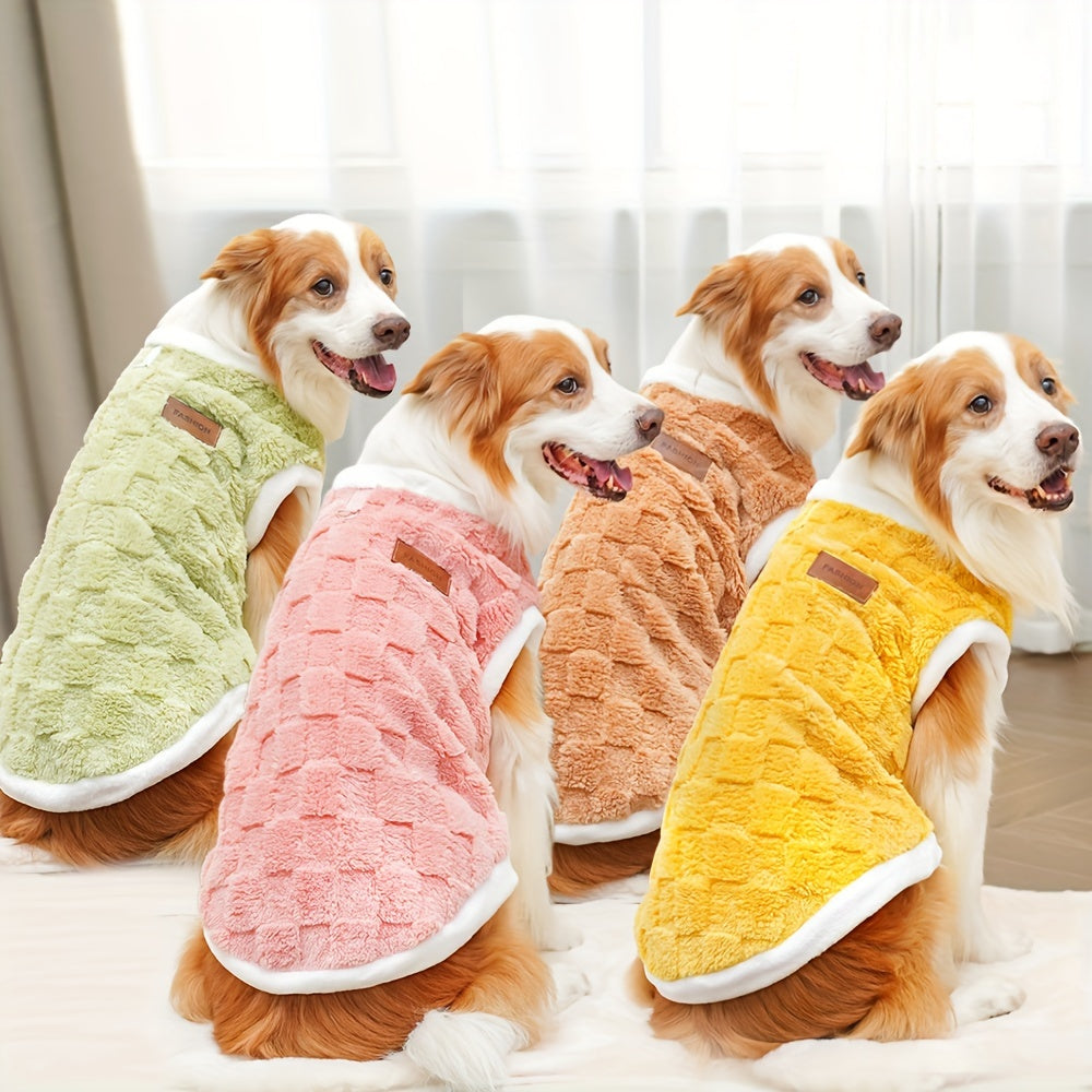 Cozy Plush Floral Dog Sweater for Large Breeds - Soft Fleece-Lined Winter Pet Apparel in Lime Green & White, Hand Wash Only, Perfect for Golden Retrievers and Other Dogs, Dog Comfort Wear | Pullover Dog Outfit | Plush Polyest