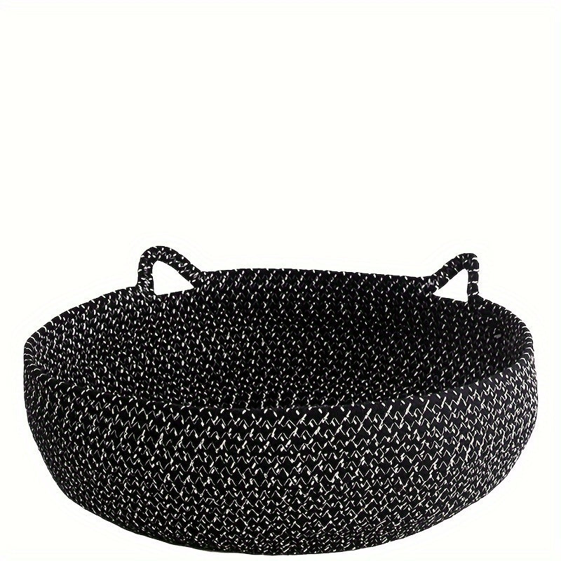 1pc Cotton Rope Pet Bed, Round Woven Basket House for Small Animals – Soft, Durable, Easy to Clean Pet Nest for Cats and Dogs