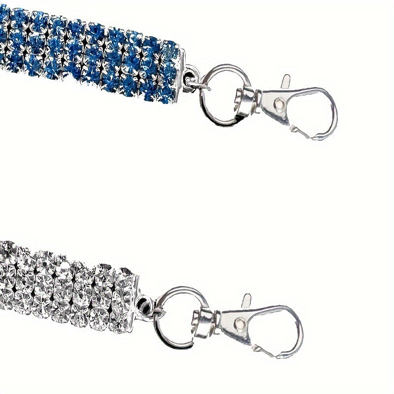 Luxurious Crystal Diamond Pet Collar - Fashionable Zinc Alloy Necklace for Dogs & Cats, Plaid Pattern