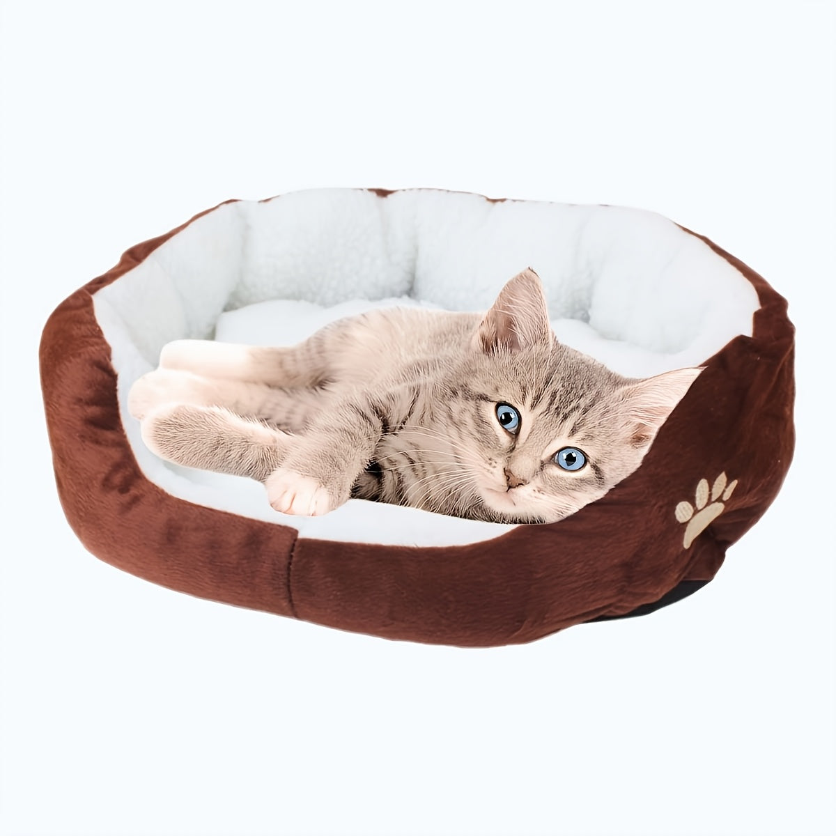 Plush Pet Bed for Cats and Dogs - Soft & Comfortable PP Cotton Filled Pet Nest, Non-Deformable and Warm, Suitable for Small to Medium Breeds, Available in Multiple Colors