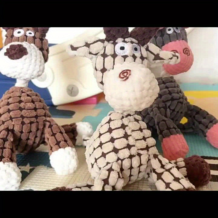 3pcs/1pc Dog Plush Toy-Cartoon Squeaky Pet Toy, Dog Chew Toy Puppy Toy, Perfect For Small & Medium Dogs, Stuffed Puppy Chew Toy For Indoor&Outdoor Play, Gift Toy For Pets