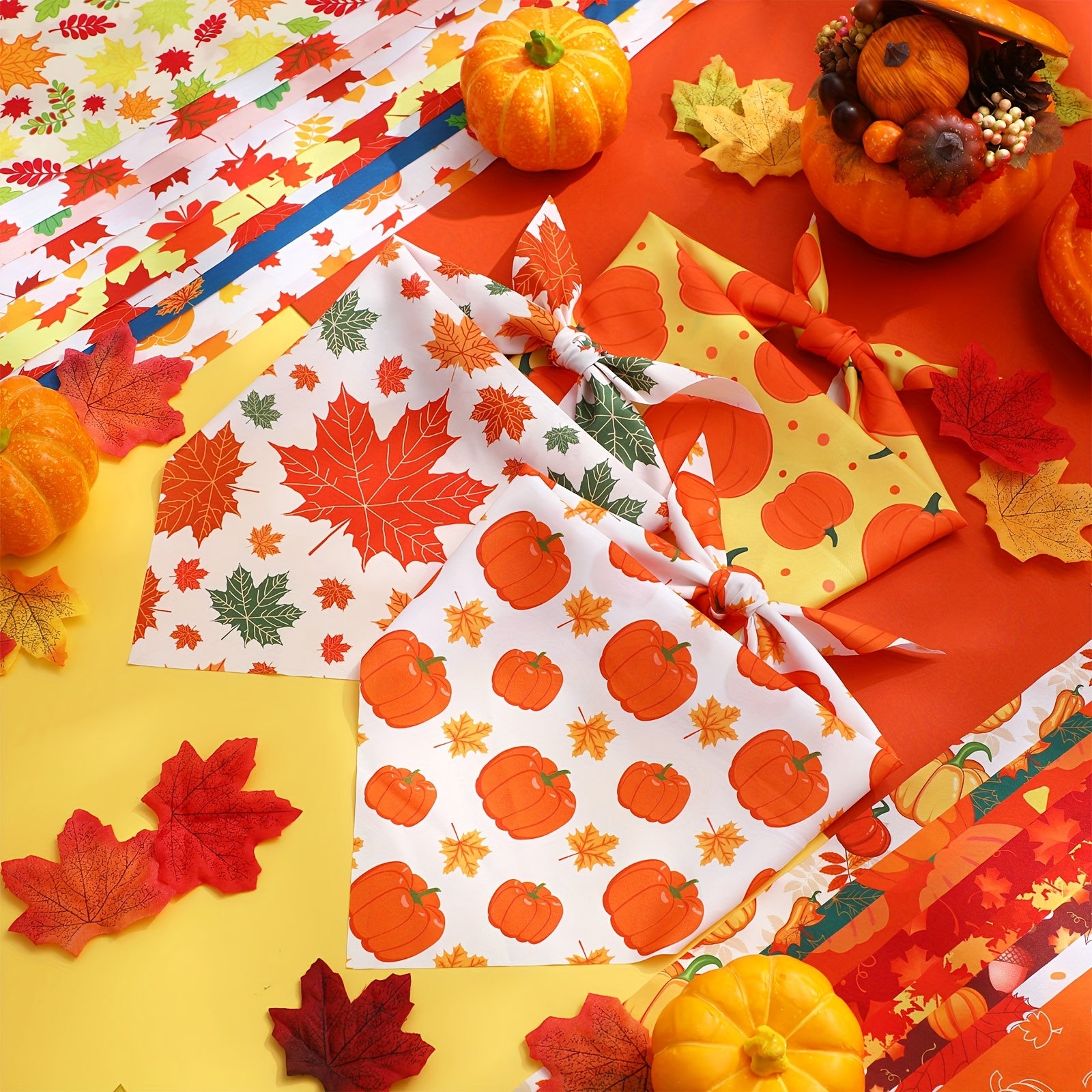 100pcs Dog Bandanas Bulk - Triangle Scarf & Kerchief Bibs for Medium & Small Dogs, Polyester, Assorted Autumn Patterns (Pumpkins, Leaves, Floral) - Perfect for Halloween, Thanksgiving, Christmas Costumes & Pet Accessories, Do