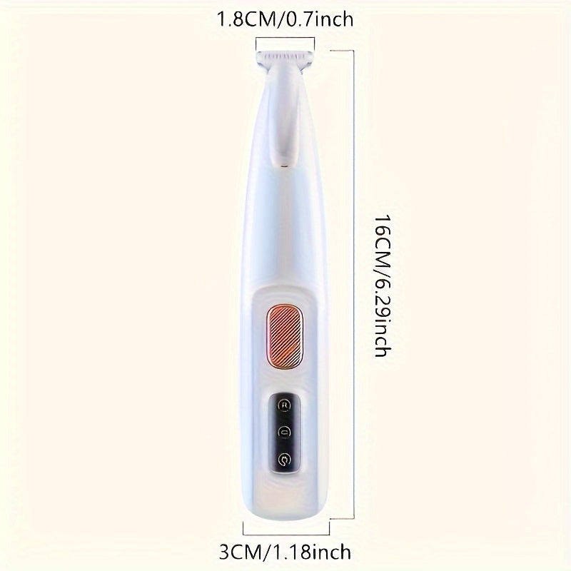 1pc Pet Grooming Clipper Kit, USB Rechargeable Cordless Electric Silent Dog and Cat Razor, Battery Powered with LED Lighting, Multi-Part Trimming for Paw & Body, Sophisticated Styling, Germ-Free