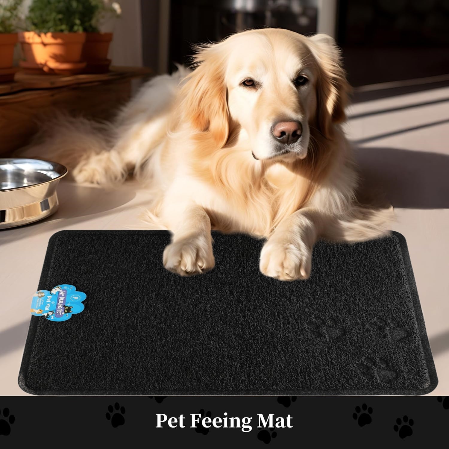 24"X"16" PVC Pet Feeding Mat Large for Dogs and Cats, Flexible and Easy To Clean Feeding Mat, Best for Non Slip Waterproof Feeding Mat.