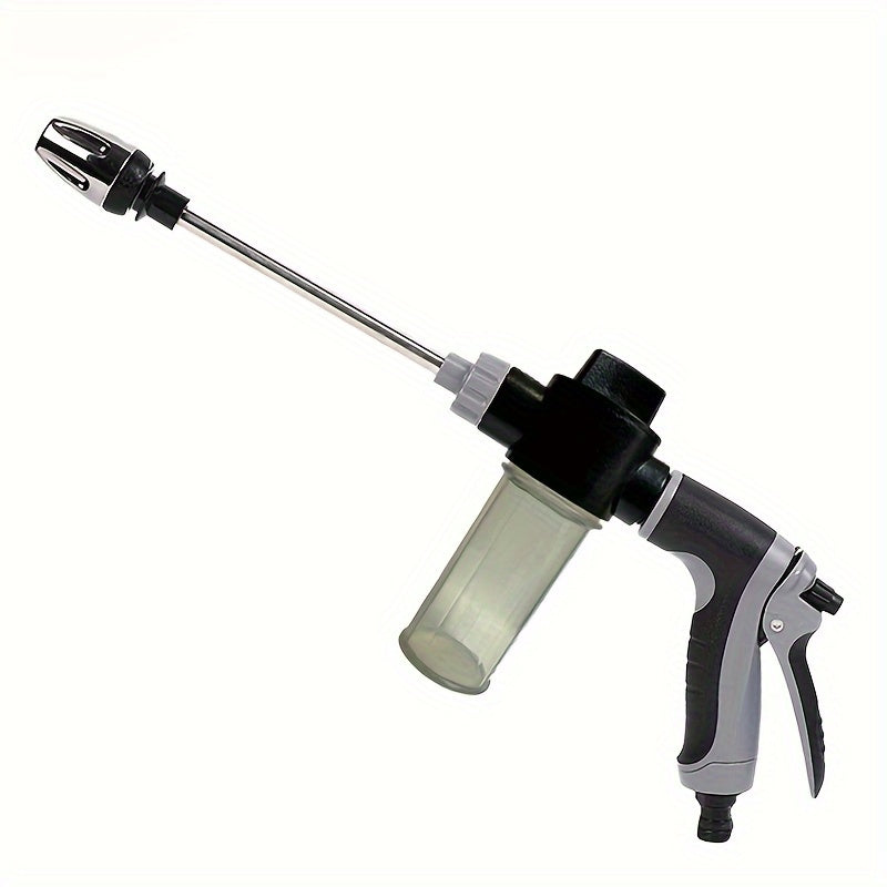 Versatile High-Pressure Car Wash Spray Gun with Quick Connect Adapters - Perfect for Pets & Outdoor Cleaning, Includes 3/4" & 1/2" Hose Nozzles