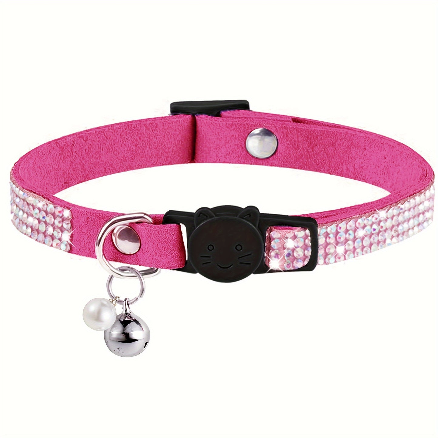 Rhinestone Cat Collar Breakaway with Bell, Precious Stone Cat Collar with Safety Buckle Quick Release for Individual Boy Small Kitten Pets Puppy, Cute Soft Female Male Cat Collars