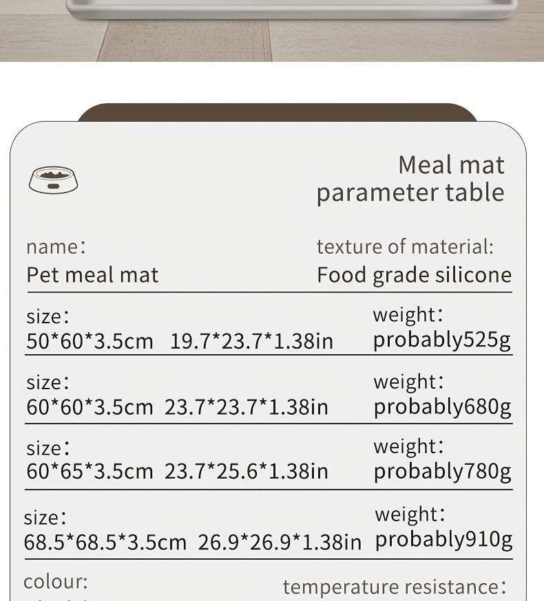 1pc Silicone Pet Feeding Mat for Dogs, Anti-Slip, Waterproof, Easy Clean, Spill-Proof, for Dog Feeding Pad