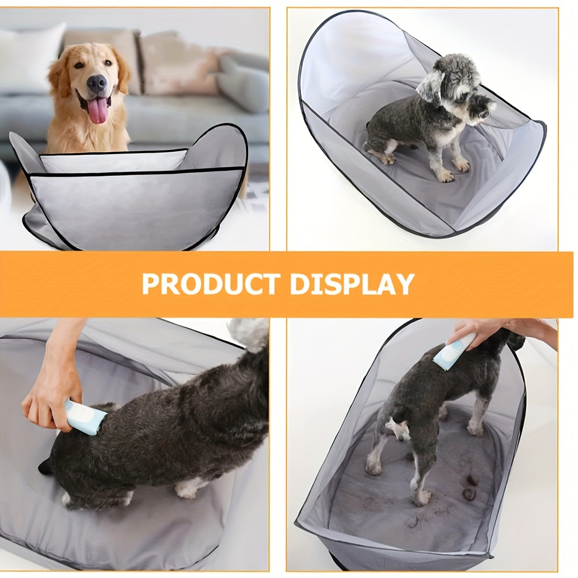 Pet Hair Cutting Cape - Easy Clean, Waterproof, Adjustable, Comfortable Bib for Dog Cat Shaving Trimming - Pet Grooming Tent, Hair Catcher, Protector for Home Use