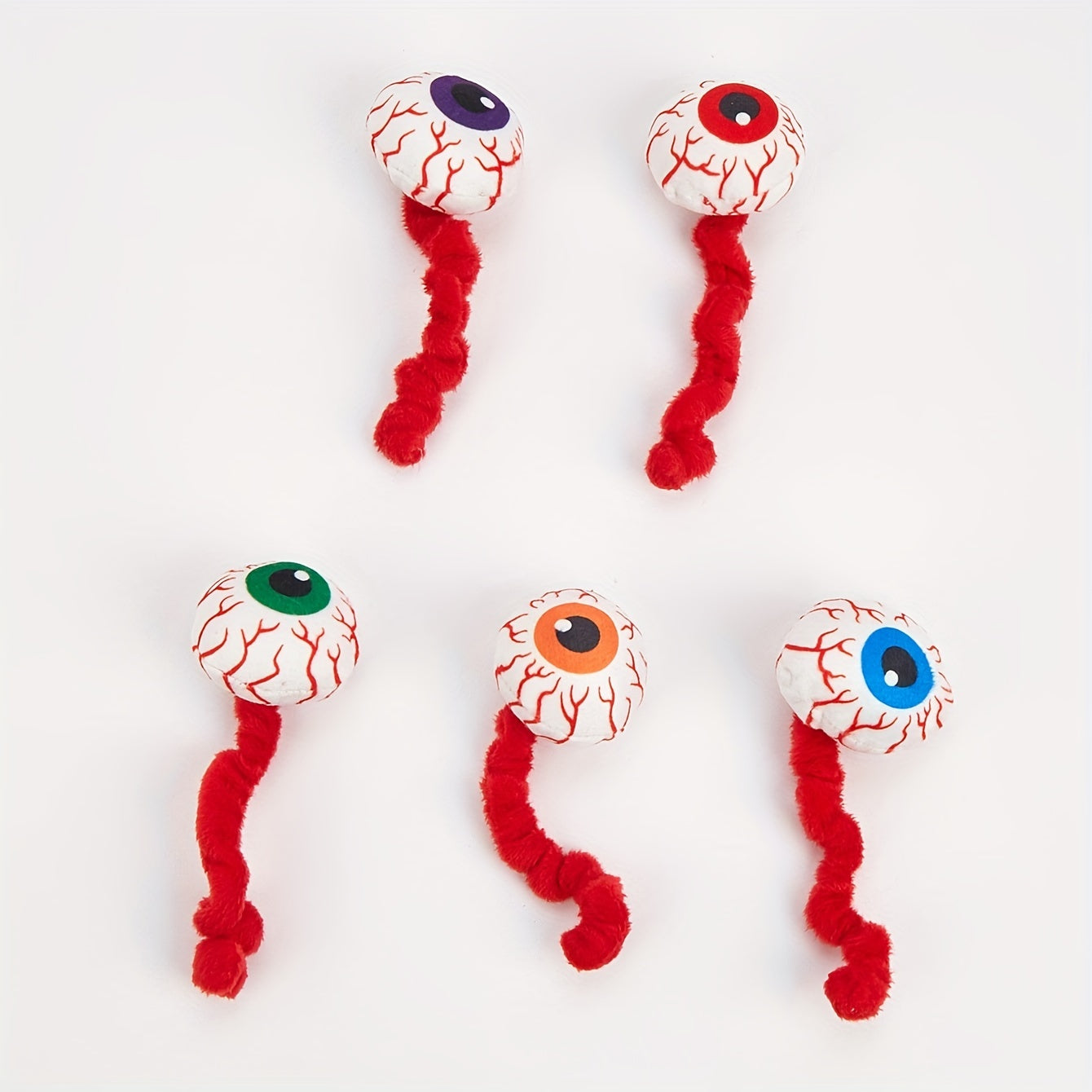 Plush Eyeball Halloween Pet Toys with Cat Grass Sound Chewing Toys Halloween Cat Toys