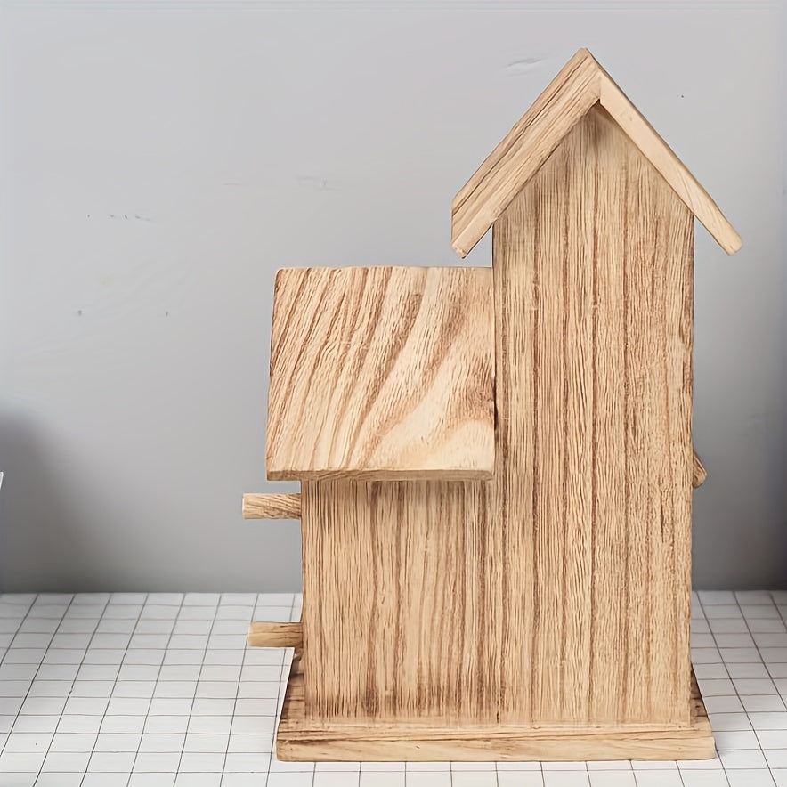 1pc Lovely Bird's Nest, Villa Style Bird House, Parrot Nest, Wooden Birdhouse