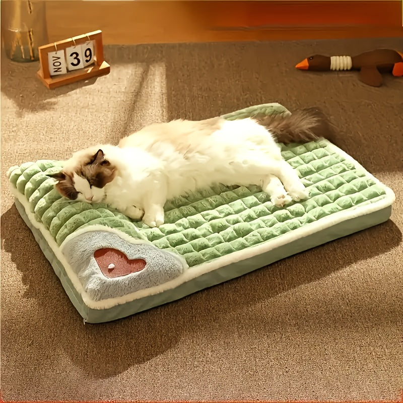 Orthopedic Foam Dog Bed for Medium and Large Cats and Dogs to Keep Warm in Winter, XL Striped Plaid L Dog Bed with Cushion, Washable Dog Bed Sofa Pet Bed with Non-Slip Bottom Dog Cushion Comfortable Dog Bed Soft Plush with Ne