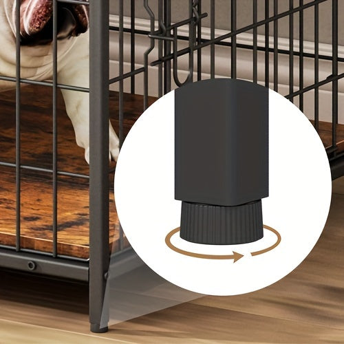 Saudiism Dog Crate for Small Dogs - Heavy-Duty Wooden with 2 Drawers, Sturdy Metal Frame & Soft Interior, Portable Pet Bed for Puppies, Collies, Poodle, Puppy Crate, Pet Bed, Classic Pet Furniture, Durable Pet Furniture