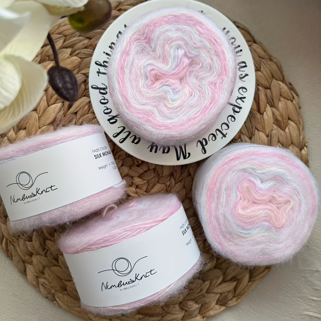 4 Pce/set, 400g Yarn, Hand-knitted Yarn, Spray Yarn, Cloud Yarn, Cake Yarn, And Rainbow Yarn, Soft And Comfortable, Suitable for Crochet, Scarves, Sweaters, Shawls, Blankets, Pet Toys, Handmade Gifts, Halloween, Christmas, An