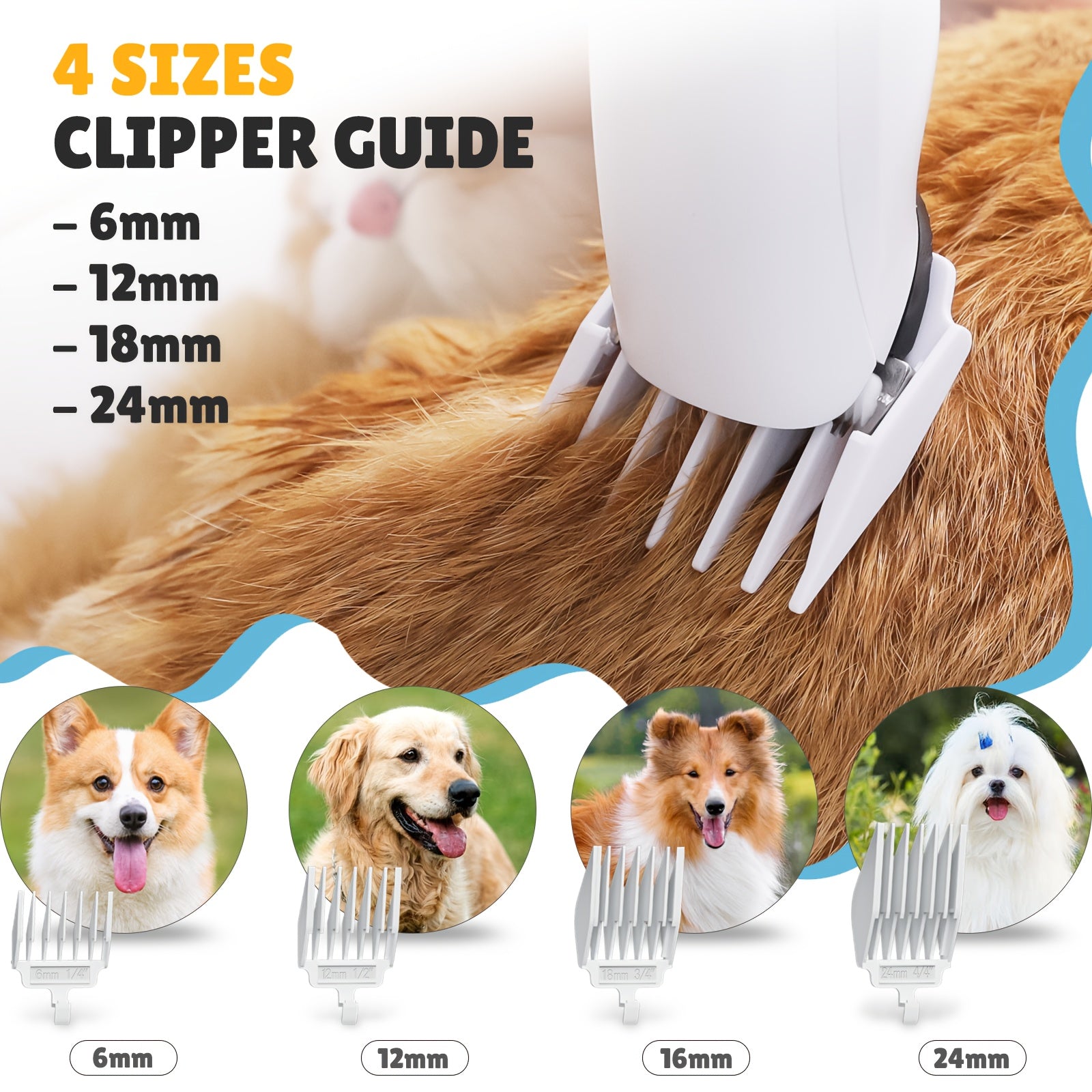 Dog Grooming Kit & Vacuum & Blow Dryer, Pet Grooming Vacuum with 6 Grooming Tools & Trimmer & Guide Combs, for Dog Cat And Other Animals