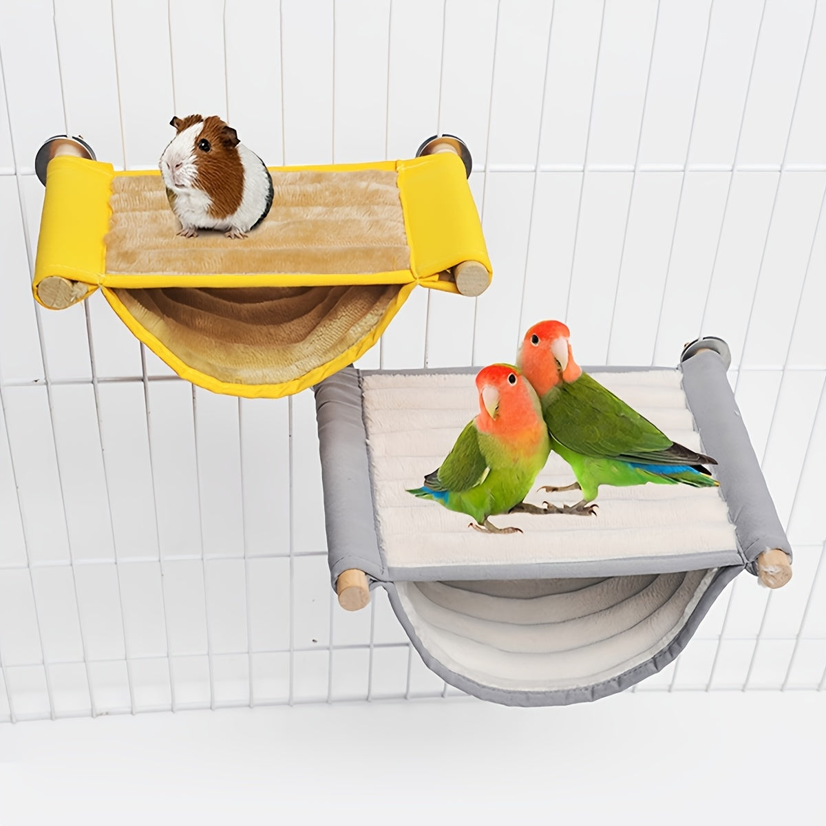 1pc Double-Layer Hanging Hammock For Birds, Warm Winter Nest With Soft Plush Lining, Cage Accessory