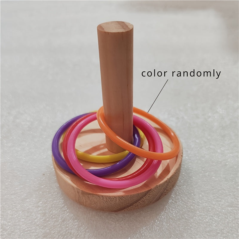 1pc Bird Toys, Wooden Parrot Ring Toy, Interactive Playing Educational Toy For Parrot Parakeet Cockatiel